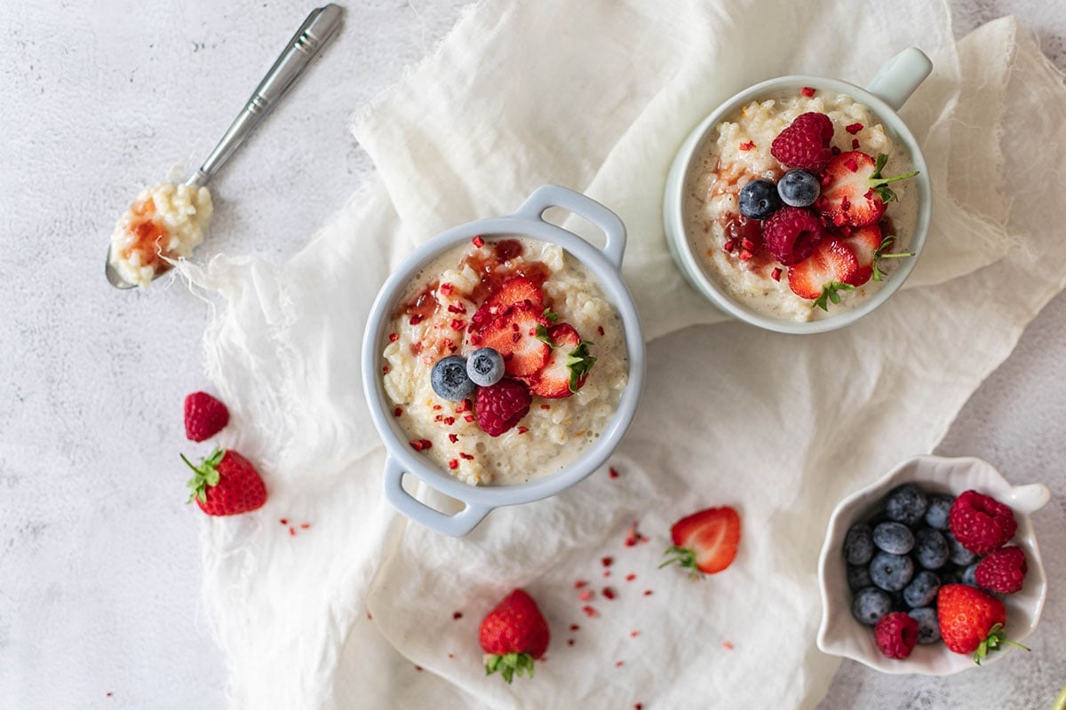 Creamy Rice Pudding with Seasonal Fruits